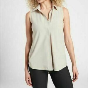 NWOT Athleta Women’s Cream Sleeveless Blouse, Sz L